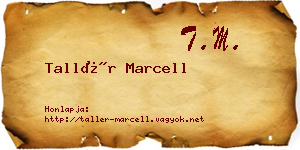 Tallér Marcell névjegykártya